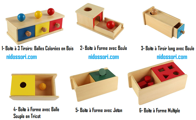 Boîte en bois pour tri des formes et objets système jeu montessori -  Totalcadeau