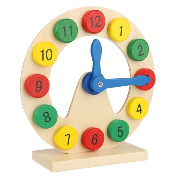 Horloge d'apprentissage en bois FSC® - multicolore, Jouet