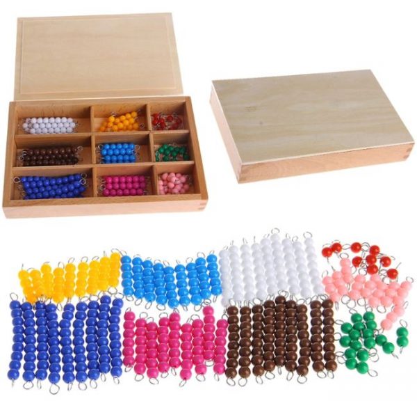 Boite de Perles et Barrettes Montessori (pour le Jeu du Serpent)