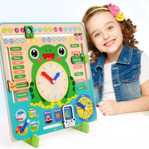 Horloge et Calendrier en Bois pour Enfant