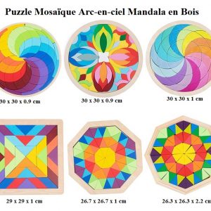 Puzzle Mosaïque Arc-en-ciel en Bois