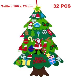 Arbre de Noël en Feutrine pour Enfant – Arbre de Noël à 32Pcs