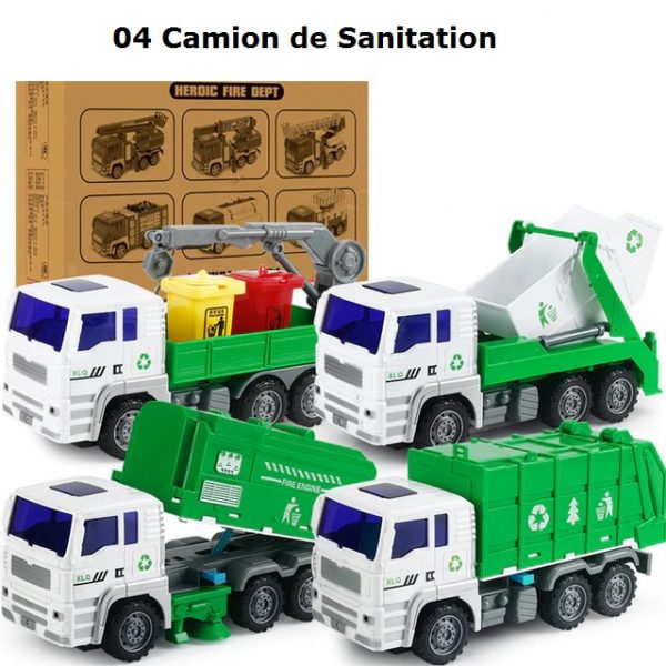 camions de pompier et de sanitation