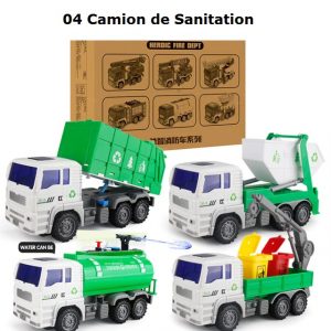 camions de pompier et de sanitation