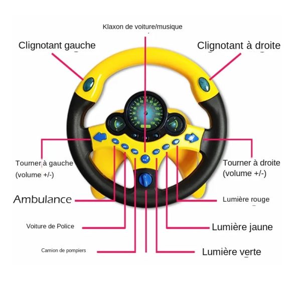 Jouet de volant de Simulation électrique avec son léger bébé