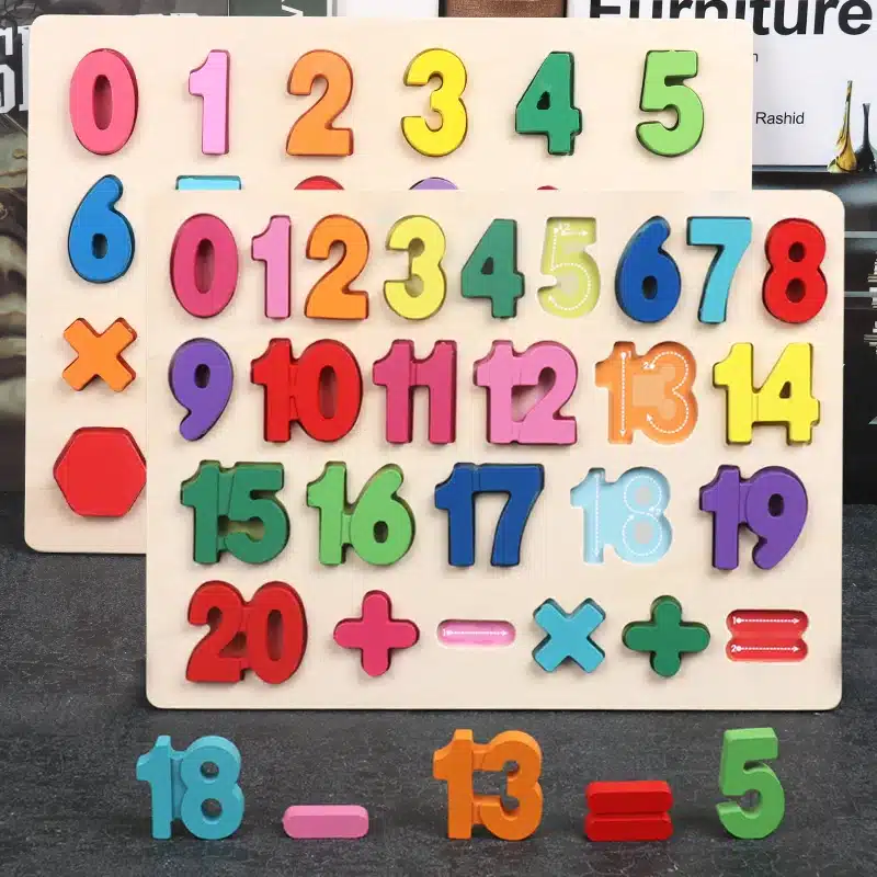 Puzzle Alphabets et Chiffres en Bois Montessori jouet éducatif