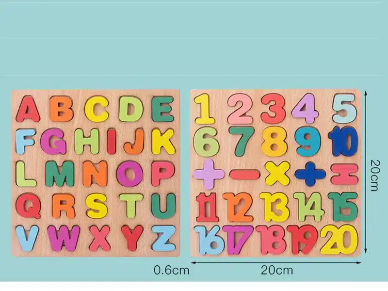 Puzzle Alphabets et Chiffres en Bois Montessori jouet éducatif